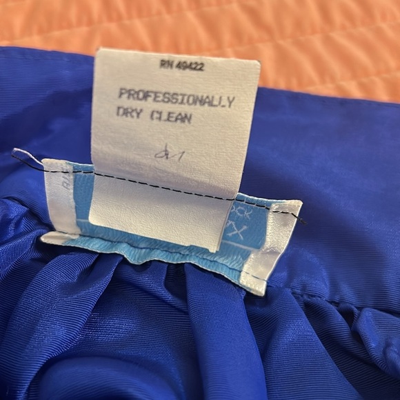 Vintage 80s Gunne Sax Blue Midi A-Line Pleated Taffeta Skirt size 7 or small - Picture 9 of 14